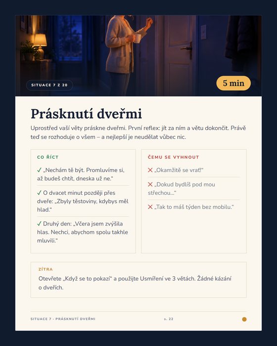 Situace 7: Prásknutí dveřmi