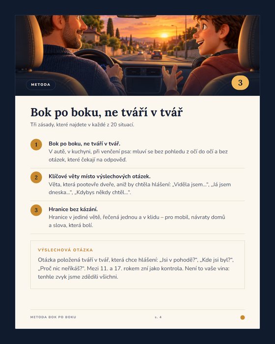 Metoda Bok po boku: 3 zásady