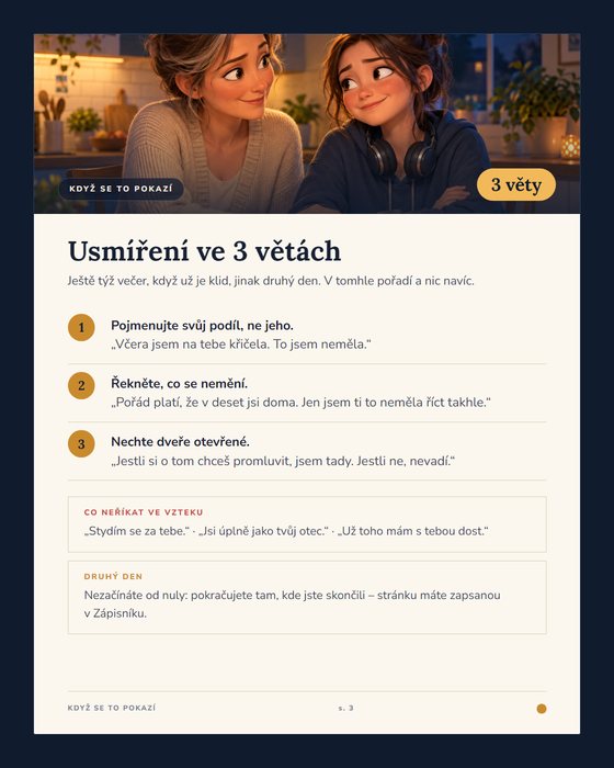 Když se to pokazí: Usmíření ve 3 větách